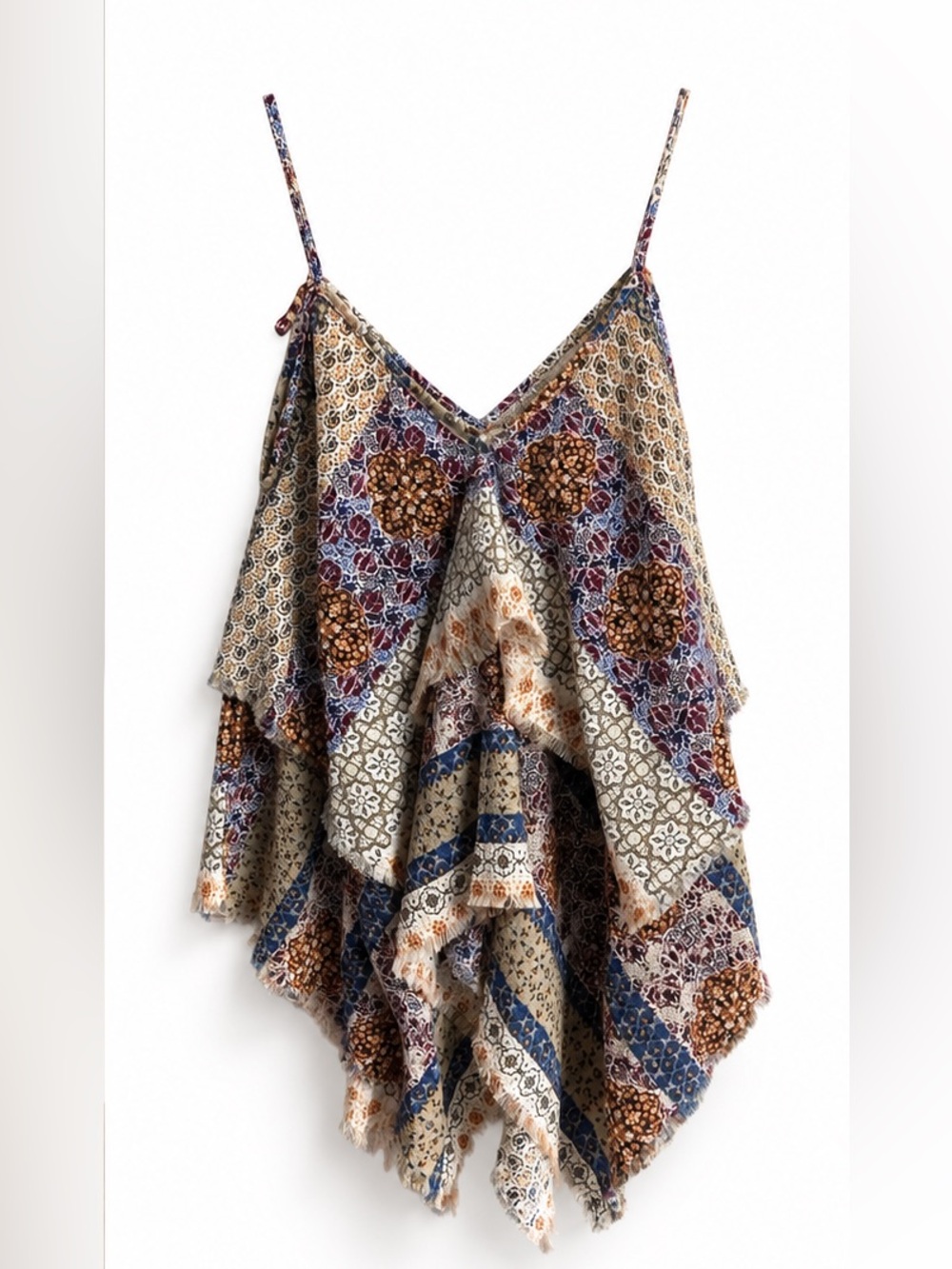 bishop + young Multi-Pattern V-Neck Handkerchief Hem Camisole | S